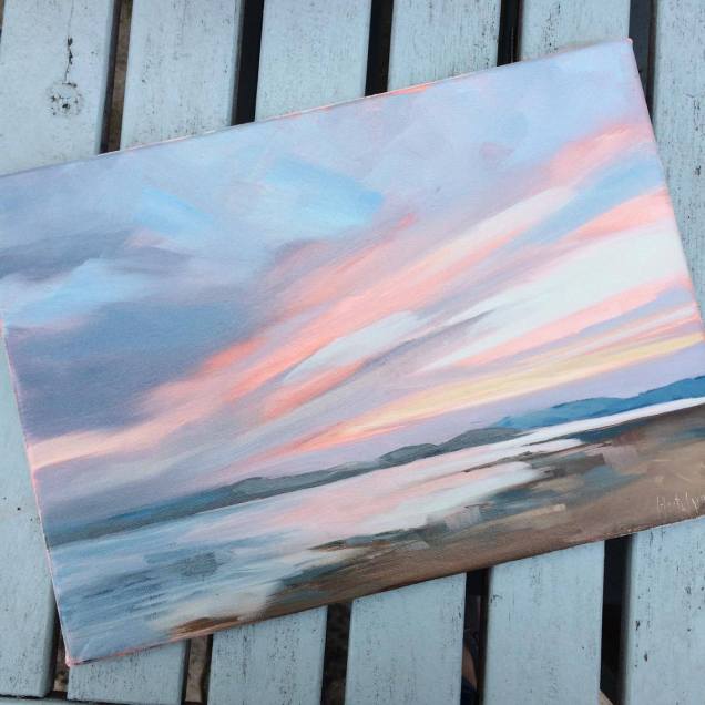 Sunset at Exmouth by artist Vicki Hutchins