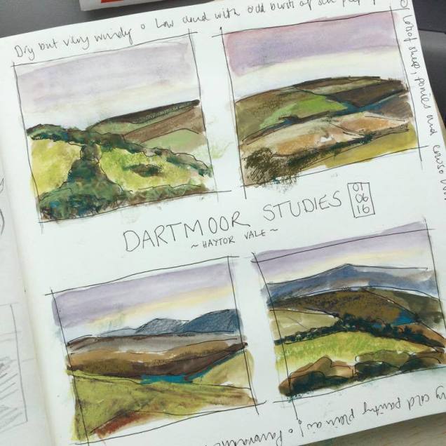 Dartmoor studies - sketchbook of Vicki Hutchins